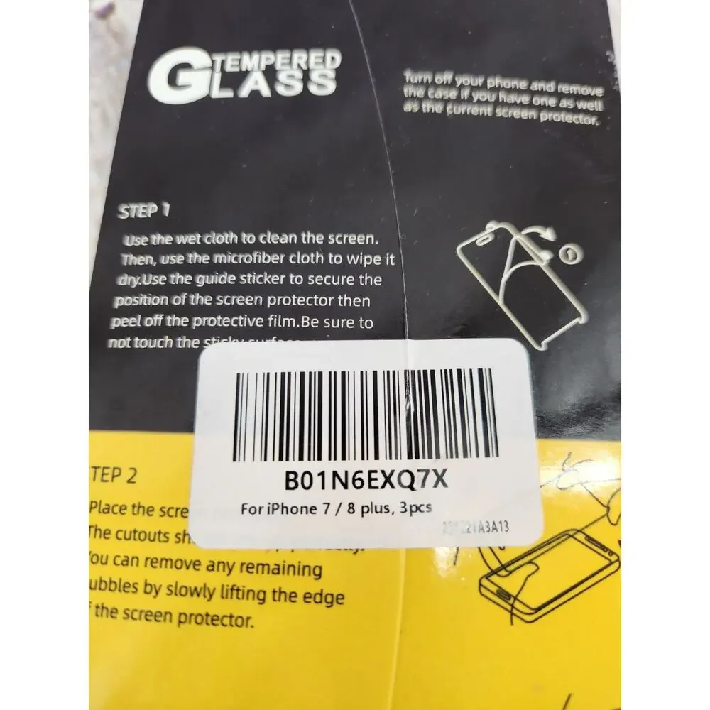 New'C Premium Glass Screen Protector Tempered Glass 9H 3 pk iPhone 7/8 Plus